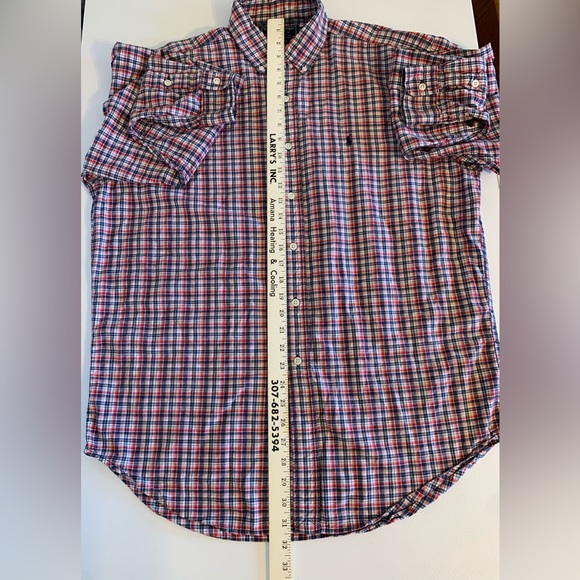 RALPH LAUREN SPORT LG BUTTON DOWN LONG SLEEVE CHECKERED SHIRT - Picture 4 of 5